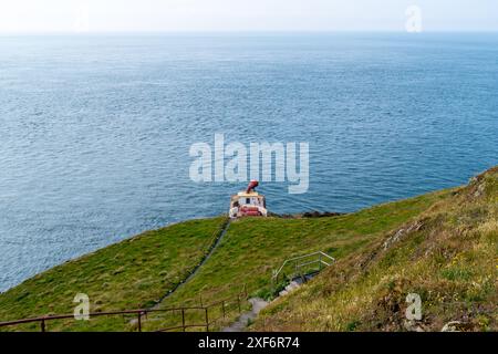 Mull di Galloway foghorn, Wigtownshire, Dumfries e Galloway, Scozia Foto Stock