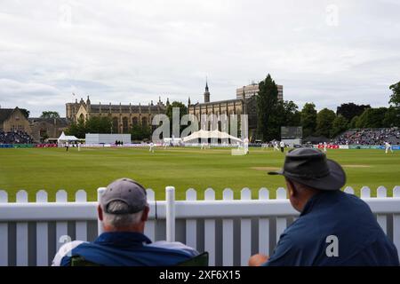 Cheltenham, Regno Unito, 1° luglio 2024. Una visione generale durante il Vitality County Championship Division Two match tra Gloucestershire e Glamorgan. Crediti: Robbie Stephenson/Gloucestershire Cricket/Alamy Live News Foto Stock