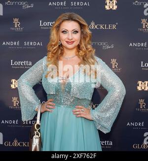 Theodora conti bei Harald Gloeoeckler Fashion Night im Loretta am Wannsee, Berlino. *** Theodora conti alla Harald Gloeoeckler Fashion Night a Loretta am Wannsee, Berlino Foto Stock