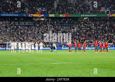 FRANCOFORTE - giocatori di entrambe le squadre durante il turno di UEFA EURO 2024 del 16 incontro tra Portogallo e Slovenia all'Arena di Francoforte il 1° luglio 2024 a Francoforte, Germania. ANP | Hollandse Hoogte | Gerrit van Keulen Foto Stock