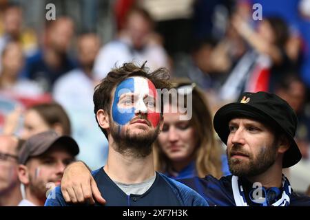 Dusseldorf, Germania. 1 luglio 2024. Tifosi (Francia) durante la partita UEFA Euro Germania 2024 tra Francia 1-0 Belgio alla Dusseldorf Arena il 1° luglio 2024 a Dusseldorf, Germania. Crediti: Maurizio Borsari/AFLO/Alamy Live News crediti: Aflo Co.. Ltd./Alamy Live News Foto Stock