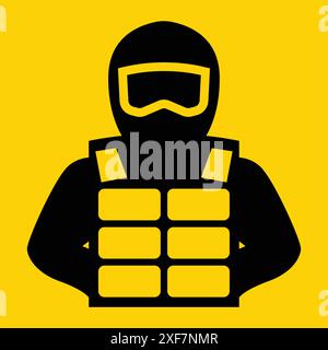 Un'icona di protezione del corpo, un'armatura Illustrazione Vettoriale