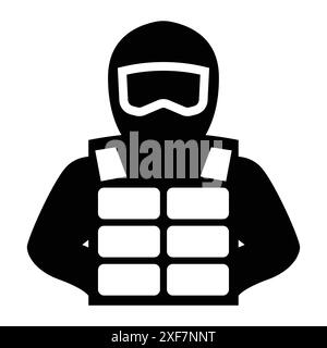 Un'icona di protezione del corpo, un'armatura Illustrazione Vettoriale