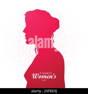 Bellissimo giorno delle donne 8 marzo biglietto di auguri sullo sfondo Illustrazione Vettoriale