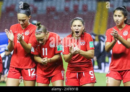 Vivianne Bessette, Kaila Novak e Miya Grant del Canada durante la partita di Coppa del mondo femminile FIFA U-20 Costa Rica Canada contro Corea il 10 agosto 2022 Foto Stock