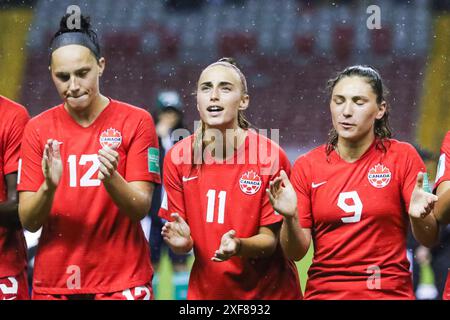 Vivianne Bessette, Kaila Novak e Miya Grant del Canada durante la partita di Coppa del mondo femminile FIFA U-20 Costa Rica Canada contro Corea il 10 agosto 2022 Foto Stock