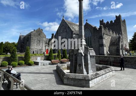 Irland ist ein Inselstaat in Westeuropa und Mitglied der EU - Unione di Europäische. Die Republik Irland grenzt im Norden an Nordirland und damit an das Vereinigte Königreich. Im Osten liegt Die Irische SEE, im Westen und Süden ist das Land vom Atlantik umgeben. Hauptstadt und grösste Stadt Irlands ist Dublin, gelegen im östlichen Teil des Landes. DAS wegen Seiner üppigen Landschaft als Grüne Insel bezeichnete Land ist reich an Burgen und Schlössern *** l'Irlanda è un paese insulare dell'Europa occidentale e membro dell'Unione europea la Repubblica d'Irlanda confina con l'Irlanda del Nord a nord Foto Stock