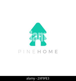 Illustrazione vettoriale del logo Pine Home. Icona Pine Illustrazione Vettoriale