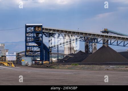 Trasportatori per la movimentazione del carbone presso il Savage Energy Terminal, un impianto di trasferimento del carbone a Price, Utah. Foto Stock