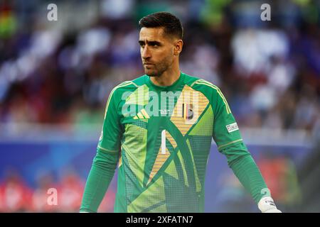 Dusseldorf, Germania. 1 luglio 2024. Koen Casteels (BEL) Football/Soccer: "UEFA European Championship Germany 2024" Round of 16 Match Francia 2-1 Belgio alla Dusseldorf Arena di Dusseldorf, Germania. Crediti: Mutsu Kawamori/AFLO/Alamy Live News Foto Stock