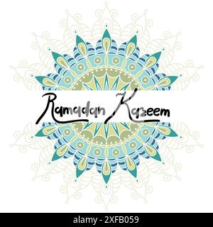 Biglietto d'auguri Ramadan Kareem. Illustrazione vettoriale disegnata a mano. Illustrazione Vettoriale