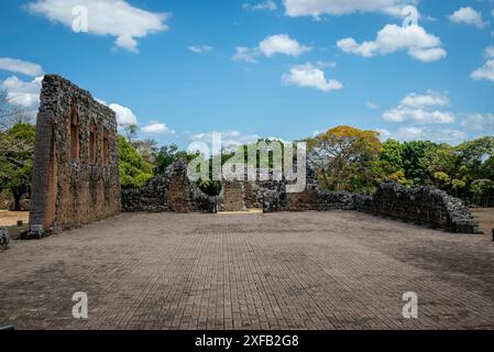 Rovine di Panama Viejo o Old Panama, la parte restante della città originale di Panama, distrutta nel 1671 dal corsaro gallese Henry Morgan, Foto Stock