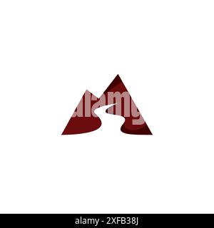Logo Letter M Mountain Road. Vettore logo iniziale M Illustrazione Vettoriale