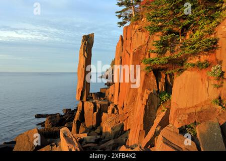 Geografia / viaggi, Canada, nuova Scozia, Long Island, Balancing Rock bei Sonnenaufgang, Bay of Fundy, ULTERIORI-DIRITTI-CLEARANCE-INFO-NON-DISPONIBILI Foto Stock