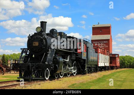 Geografia / viaggi, Canada, Saskatchewan, North Battleford, motore a vapore e elevatore cereali, ULTERIORI DIRITTI-AUTORIZZAZIONE-INFO-NON-DISPONIBILI Foto Stock