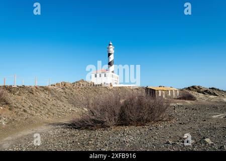 Faro di Cap de favaritx, Minorca, isole Baleari Foto Stock