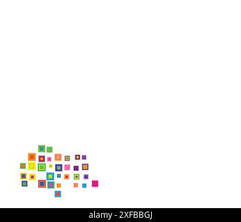 Mappa simbolo dello Stato Rio grande do Norte (Brasile). Mappa astratta che mostra lo stato/provincia con un modello di quadrati colorati sovrapposti come cand Illustrazione Vettoriale