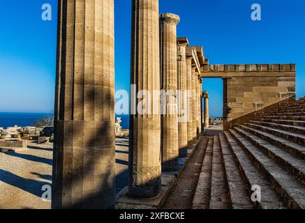 Geografia / viaggi, Grecia, Rodi, Lindo, acropoli, ULTERIORI-DIRITTI-AUTORIZZAZIONE-INFORMAZIONI-NON-DISPONIBILI Foto Stock