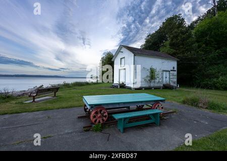 Gli storici quartieri dei custodi di Maury Island a Puget Sound, Washington. Foto Stock