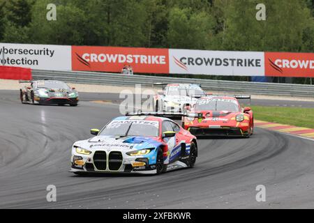 Raffaele MARCIELLO (CHE) / Maxime MARTIN (BEL) / Valentino ROSSI (ITA), #46, BMW M4 GT3, Team: WRT (BEL), Motorsport, Crowdstrike 24 ore di Spa, Belgien, Spa-Francorchamps, 29.06.2024 foto: Eibner-Pressefoto/Juergen Augst Foto Stock