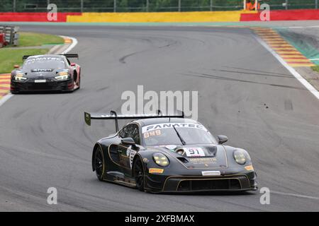 Ralf BOHN (DEU) / Robert RENAUER (DEU) / Morris SCHURING (NDL) / Alfred RENAUER (DEU, #91, Porsche 911 GT3 R (992), Team: Herberth Motorsport (DEU), Motorsport, Crowdstrike 24H di Spa, Belgien, Spa-Francorchamps, 29.06.2024 foto: Eibner-Pressefoto/Juergen Augst Foto Stock