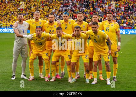 Monaco, Germania. 2 luglio 2024. MONACO DI BAVIERA, GERMANIA - 2 LUGLIO: Portiere della Romania Florin Nita, Radu Dragusin, Ianis Hagi, Vasile Mogos, Razvan Marin, Romania durante la partita UEFA EURO 2024 dei 16 incontri tra Romania e Paesi Bassi all'Allianz Arena il 2 luglio 2024 a Monaco, Germania. (Foto di Andre Weening/Orange Pictures) credito: Orange Pics BV/Alamy Live News Foto Stock