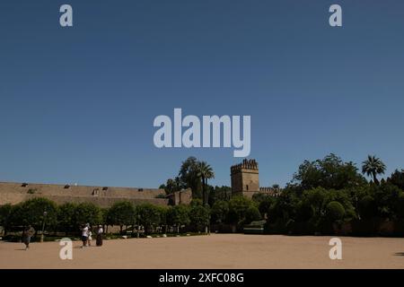 Gli aspetti dell'interno dell'Alcázar dei monarchi cristiani sono esposti, che fa parte del centro storico di Cordova, un complesso dichiarato patrimonio dell'umanità dall'UNESCO, a Cordova, Andalusia, Spagna, il 2 luglio, 2024. (foto di Cristian Leyva/NurPhoto) credito: NurPhoto SRL/Alamy Live News Foto Stock