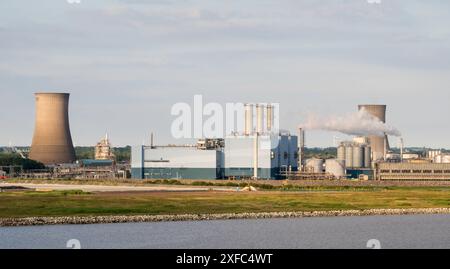 Centrale elettrica alimentata a gas Salt End sull'estuario dell'Humber, Yorkshire, Inghilterra, Regno Unito Foto Stock