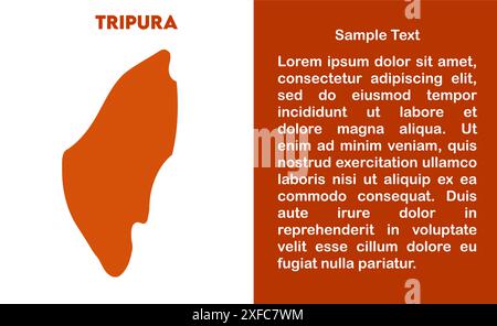 Tripura MAP design1, Stato dell'India, Repubblica dell'India, governo, mappa politica, mappa moderna, bandiera indiana, illustrazione vettoriale Illustrazione Vettoriale