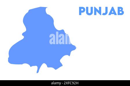 Punjab Vector map1, Stato dell'India, Repubblica dell'India, governo, mappa politica, mappa moderna, bandiera indiana, illustrazione vettoriale Illustrazione Vettoriale