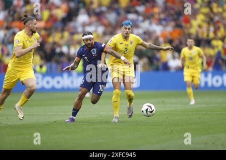 Monaco, Germania. 2 luglio 2024. MUNCHEN, 02-07-2024, Stadium Allianz Arena, Campionato europeo di calcio Euro2024, turno di 16 partita n. 40 tra Romania e Paesi Bassi. Crediti: Pro Shots/Alamy Live News Foto Stock