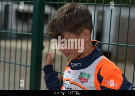 Oliver Bearman durante la sua prima carriera nel Motorsport (2018) Foto Stock