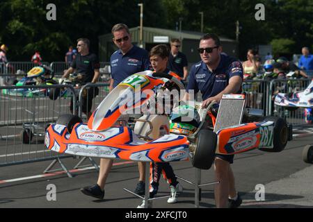 Oliver Bearman durante la sua prima carriera nel Motorsport (2018) Foto Stock