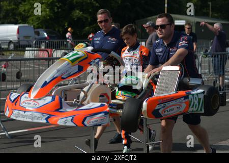 Oliver Bearman durante la sua prima carriera nel Motorsport (2018) Foto Stock