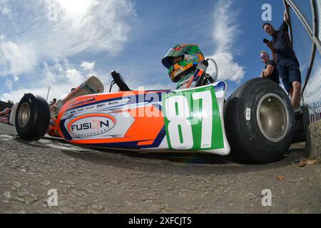 Oliver Bearman durante la sua prima carriera nel Motorsport (2018) Foto Stock