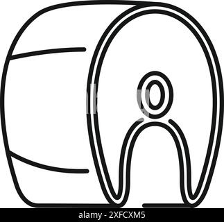 Icona minimalista raffigurante un taglio di salmone, ideale per rappresentare il pesce o mangiare sano Illustrazione Vettoriale
