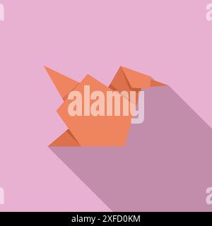 L'uccello Origami sta prendendo il volo, simboleggiando la creatività, la pace e l'arte della piegatura della carta Illustrazione Vettoriale