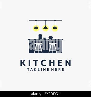 Design con logo per interni mobili da cucina Illustrazione Vettoriale