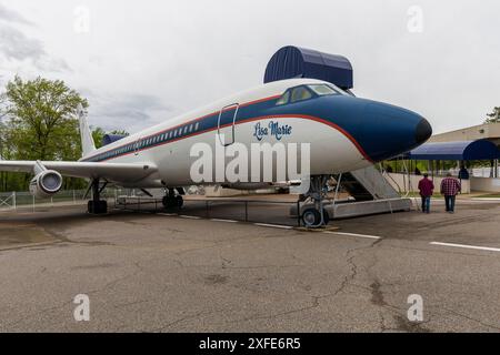 Stati Uniti, Tennessee, Memphis, Graceland, casa di Elvis Presley, il jet privato Lisa Marie di Elvis Presley Foto Stock