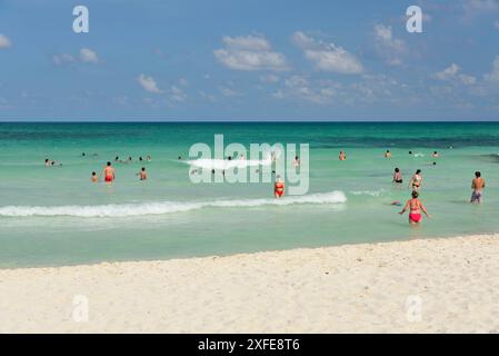 Messico, stato di Quintana Roo, Riviera Maya, Playa Paraiso, Playa Paraiso Beach Foto Stock