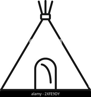 Teepee nativo americano in piedi forte e alto Illustrazione Vettoriale