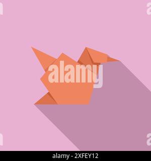 L'uccello Origami sta prendendo il volo, simboleggiando la creatività, la pace e l'arte della piegatura della carta Illustrazione Vettoriale