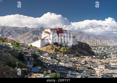 Palazzo dei Panchen Lamas a Shigatse, Tibet, Cina. Copia spazio per il testo Foto Stock