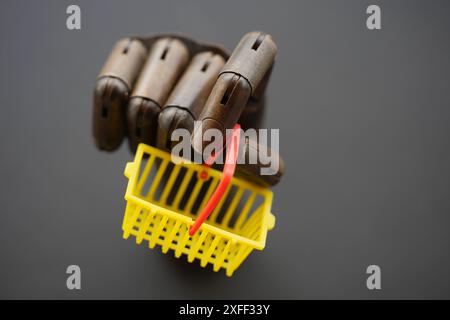 Einkaufen GER, Deutschland, 20240702 Symbolbild, menschenleer, Einkaufskorb *** Shopping GER, Germania, 20240702 immagine simbolo, vuoto, carrello Foto Stock