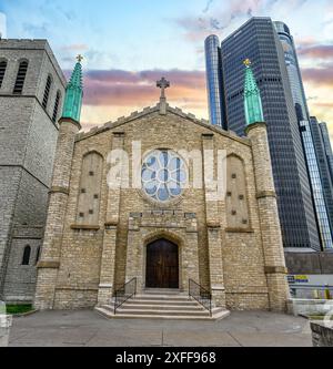 Mariners' Church Exterior Architecture, Detroit, USA Foto Stock