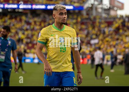 Saint Clara, Stati Uniti. 3 luglio 2024. Andreas Pereira del Brasile dopo la partita tra Brasile e Colombia nella fase a gironi della Copa America CONMEBOL all'Estadio Levis di Santa Clara, CALIFORNIA, Stati Uniti (Richard Callis/SPP) crediti: SPP Sport Press Photo. /Alamy Live News Foto Stock