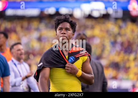 Saint Clara, Stati Uniti. 3 luglio 2024. Endrick del Brasile dopo la partita tra Brasile e Colombia nella fase a gironi della Copa America CONMEBOL all'Estadio Levis di Santa Clara, CA, Stati Uniti (Richard Callis/SPP) crediti: SPP Sport Press Photo. /Alamy Live News Foto Stock