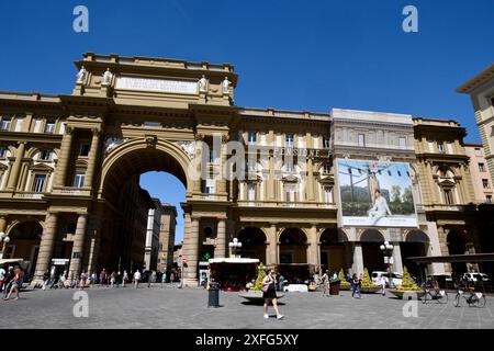 Piazza della Repubblica a Firenze, Italia Foto Stock