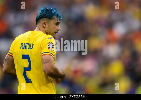 Monaco, Germania. 2 luglio 2024. Andrei Ratiu di Romania guarda al turno di UEFA EURO 2024 di 16 partite di calcio tra Romania e Paesi Bassi. Crediti: Nicolò campo/Alamy Live News Foto Stock