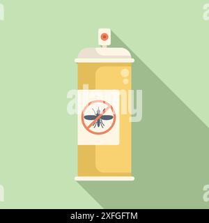 Spray repellente per zanzare giallo che protegge da malaria, zika e febbre dengue Illustrazione Vettoriale